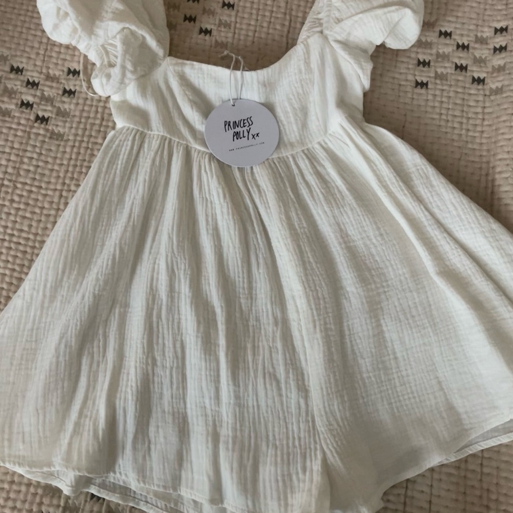 Princess Polly Cream Puff Sleeve Romper
